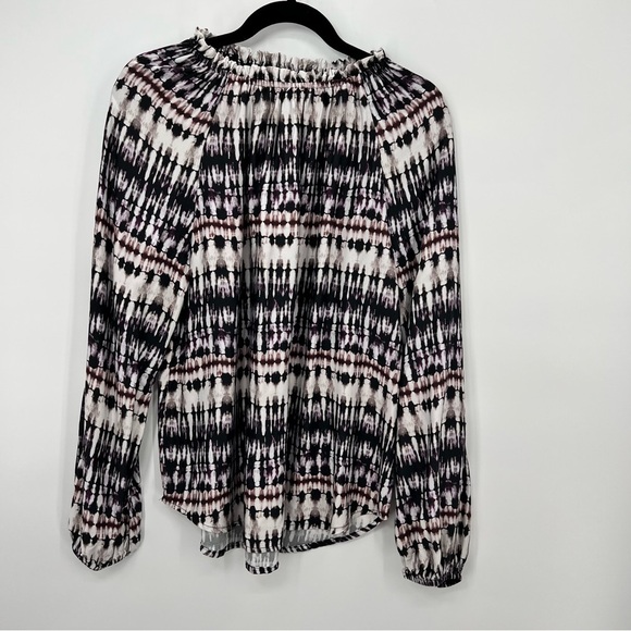 NWT Bella Dahl Lucy Raglan Sleeve Shirred Neck Top Rustic Stripe Large - Picture 7 of 11